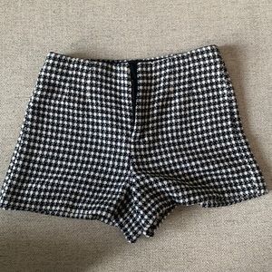 Black and White Houndstooth Shorts